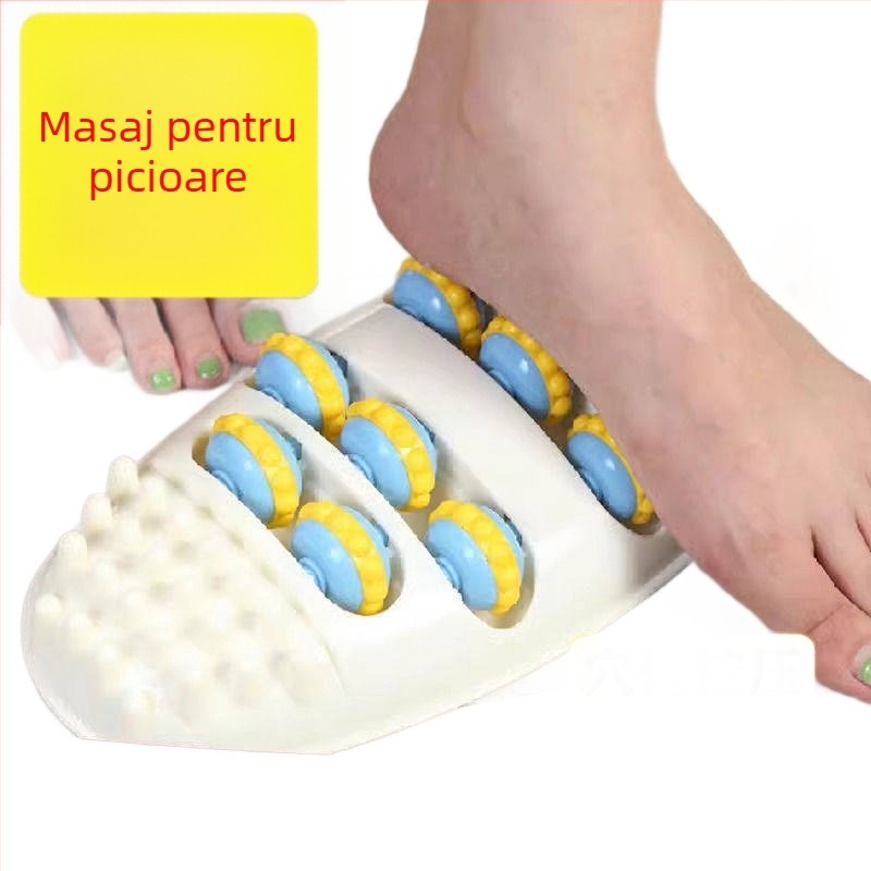 Masajer pentru talpă cu role pentru uz casnic, masaj prin presiune la puncte, dispozitiv de terapie cu bile rotative, curățarea meridianelor
