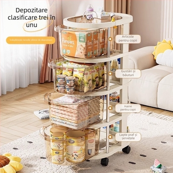 Younai Carucior de depozitare cu rotile – Organizator lângă pat pentru gustări și cosmetice, mobil pentru bucătărie și dormitor