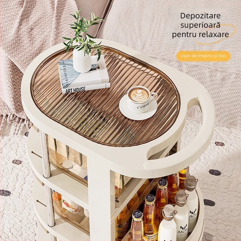 Younai Carucior de depozitare cu rotile – Organizator lângă pat pentru gustări și cosmetice, mobil pentru bucătărie și dormitor