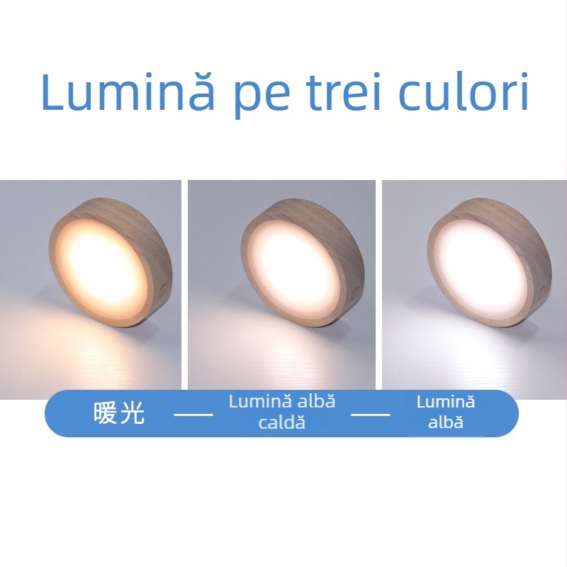 Bază circulară LED din lemn masiv pentru sticla de vin, iluminare de noapte DIY fără fir, bază de lampă din cristal pentru expunere