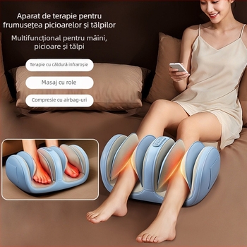 Masajer pentru picioare și gambă cu frământare, vibrații și compresie caldă; masaj pentru brațe și coapse, control wireless