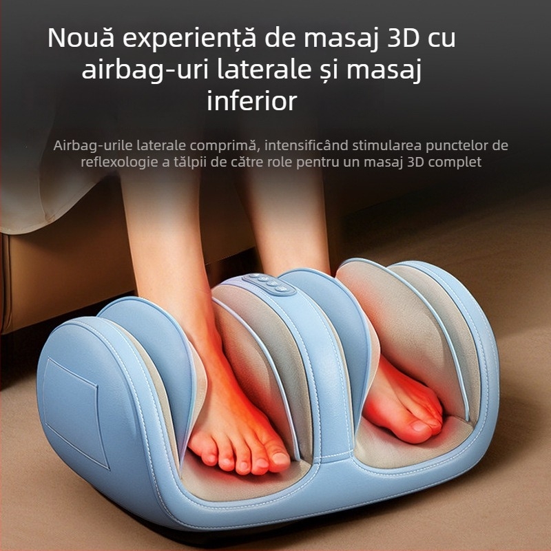 Masajer pentru picioare și gambă cu frământare, vibrații și compresie caldă; masaj pentru brațe și coapse, control wireless