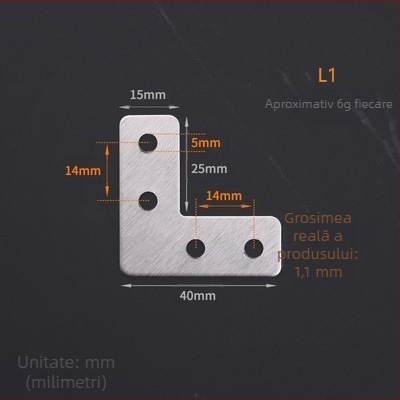 Colțare din oțel inoxidabil în formă L și T, conector pentru foi metalice, suport plat de fixare, versiune îngroșată