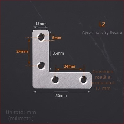 Colțare din oțel inoxidabil în formă L și T, conector pentru foi metalice, suport plat de fixare, versiune îngroșată