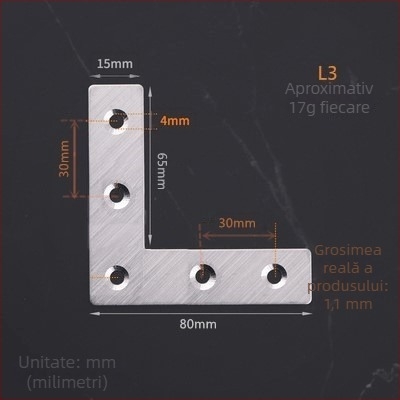 Colțare din oțel inoxidabil în formă L și T, conector pentru foi metalice, suport plat de fixare, versiune îngroșată