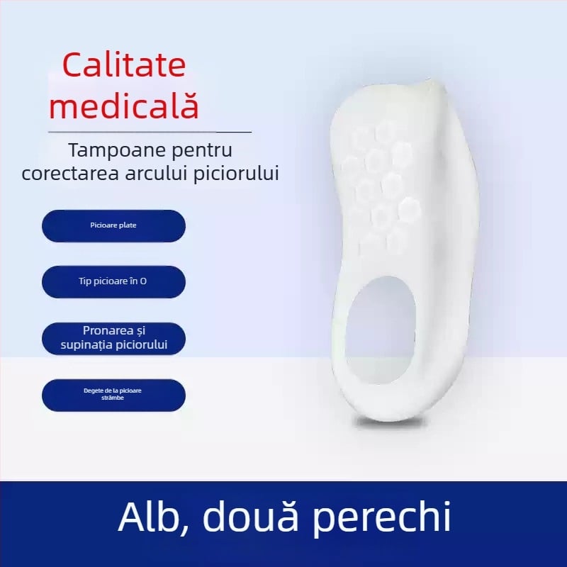 Tălpi ortopedice pentru corecția platului cu suport pentru arcul piciorului – pentru bărbați și femei