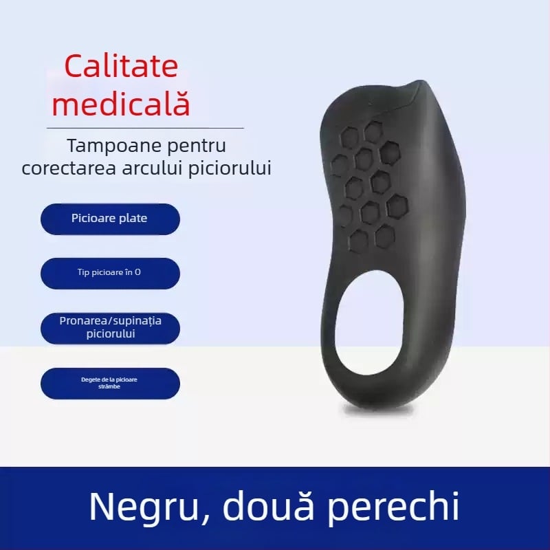 Tălpi ortopedice pentru corecția platului cu suport pentru arcul piciorului – pentru bărbați și femei