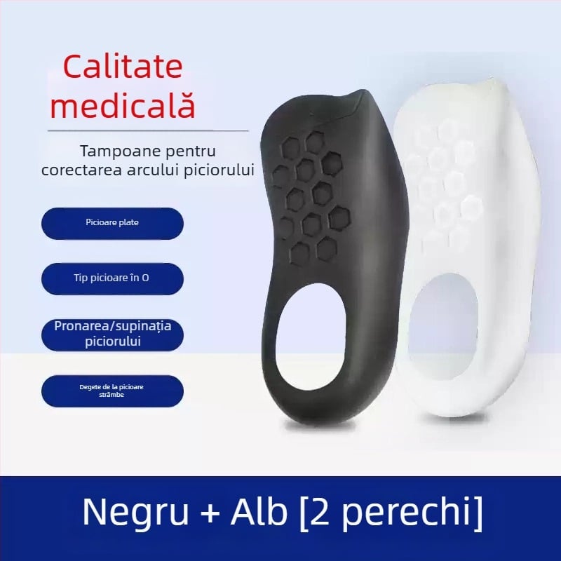 Tălpi ortopedice pentru corecția platului cu suport pentru arcul piciorului – pentru bărbați și femei