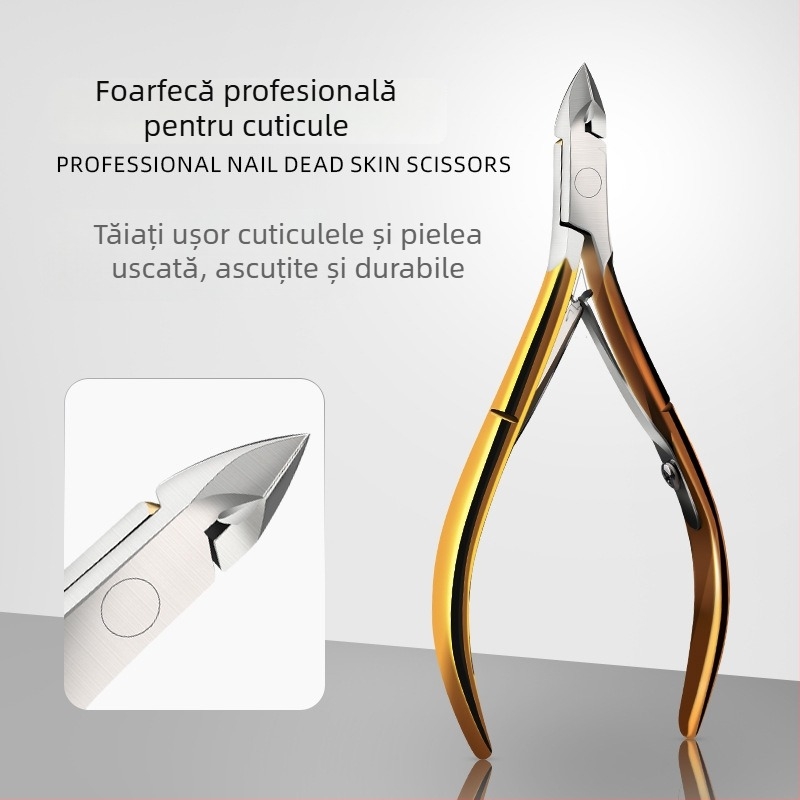 Set premium de manichiură: foarfece pentru cuticule și unelte de îngrijire a unghiilor cu clești – D501