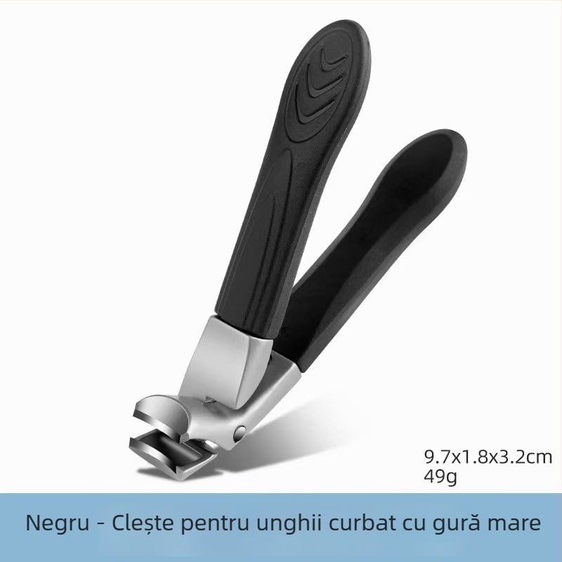Clește de unghii cu arc, din oțel inoxidabil, deschidere mare, mâner ergonomic, pentru manichiură și pedicure