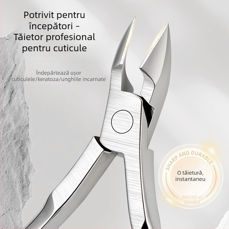 Clește pentru cuticule din oțel inoxidabil, pentru exfolierea pielii moarte și a cuticulelor, ultra-ascuțit