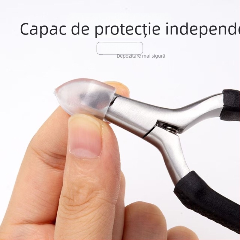 Foarfece pentru pielea moartă și cuticule, mâner drept antiderapant în formă de T