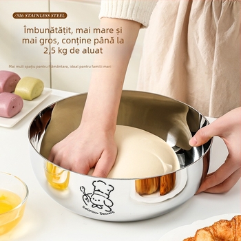 Vas din oțel inoxidabil 304, de calitate alimentară, extrem de gros, pentru bucătărie, cu capac antiaderent, pentru spălat legume, uz casnic