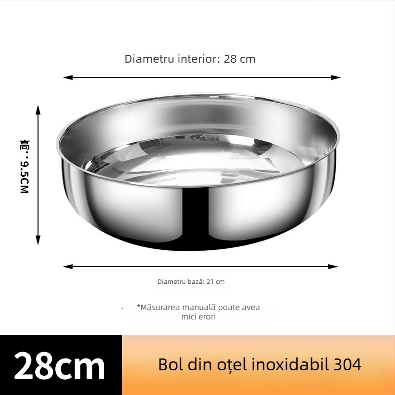 Vas din oțel inoxidabil 304, de calitate alimentară, extrem de gros, pentru bucătărie, cu capac antiaderent, pentru spălat legume, uz casnic