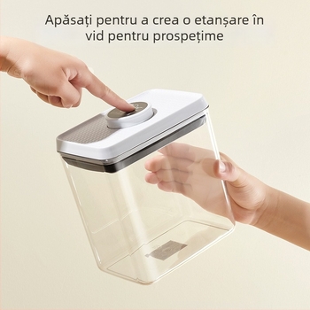 Recipient plastic sigilat prin apăsare, pentru cereale, gustări, ceai, cafea și bomboane