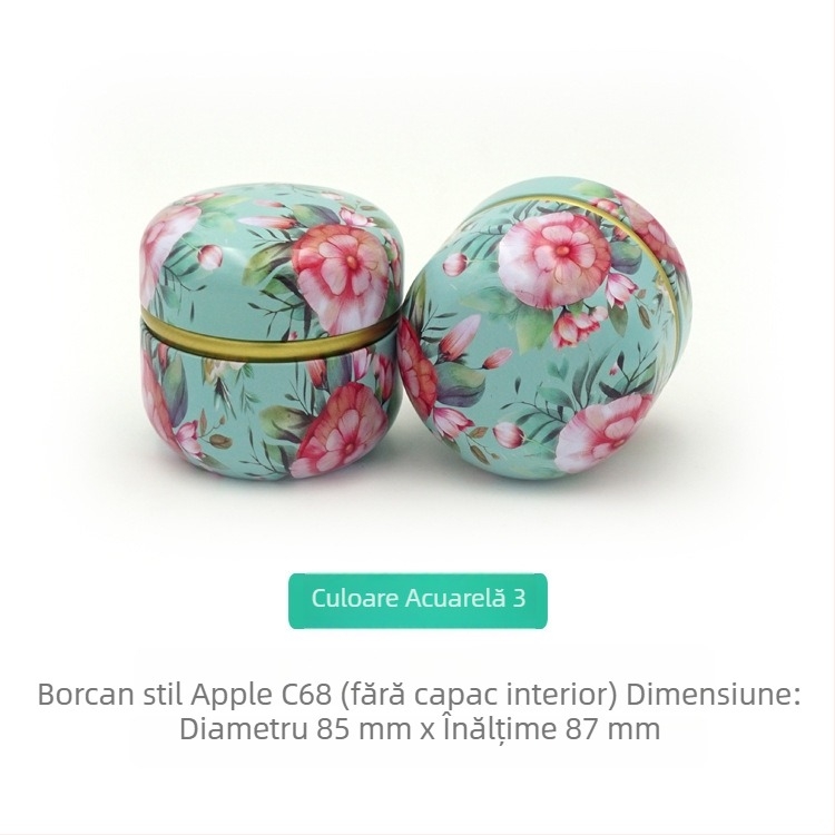 Cutie metalică în formă de măr, recipient mic pentru ceai, borcan pentru lumânări, aromaterapie, ambalaj cadou pentru ceai