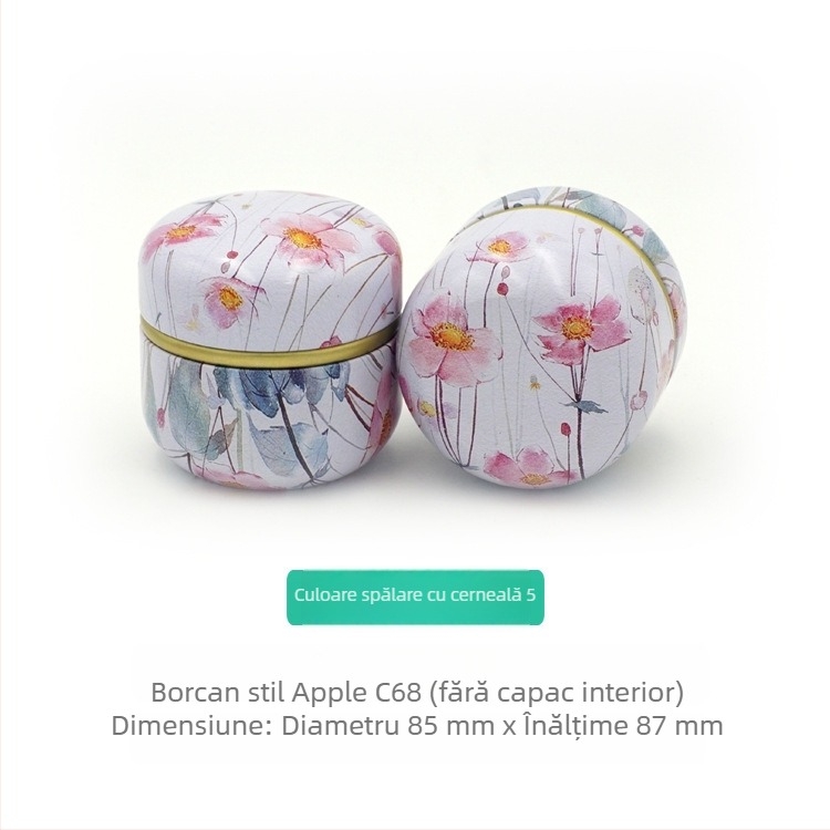 Cutie metalică în formă de măr, recipient mic pentru ceai, borcan pentru lumânări, aromaterapie, ambalaj cadou pentru ceai