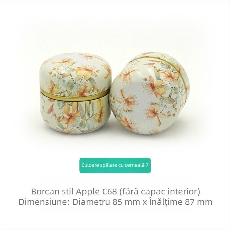 Cutie metalică în formă de măr, recipient mic pentru ceai, borcan pentru lumânări, aromaterapie, ambalaj cadou pentru ceai
