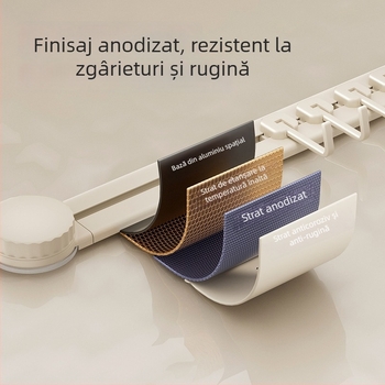 Cârlige de bucătărie cu ventuză, fără găuri, rezistență 3-5 kg, organizator pentru spatule și linguri, design modern, set de 8 piese, ABS