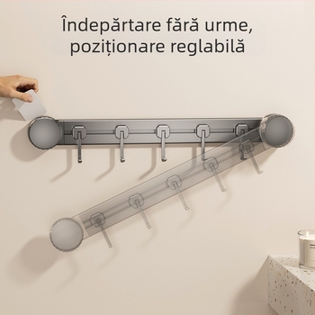 Cârlige de bucătărie cu ventuză, fără găuri, rezistență 3-5 kg, organizator pentru spatule și linguri, design modern, set de 8 piese, ABS
