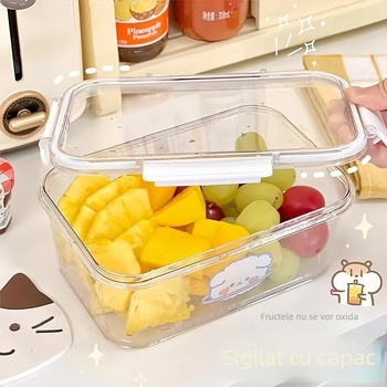 Cutie de depozitare alimentară pentru frigider, capac transparent etanș, rezistentă la umezeală pentru congelare, pentru fructe și murături, volum mare