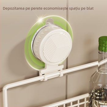 Raft de depozitare pentru bucătărie montat pe perete cu coș dublu pentru legume și fructe