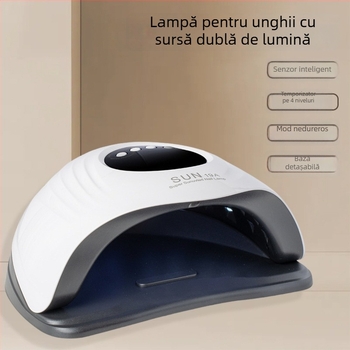Lampă pentru unghii 150W, sursă dublă de lumină, UV gel lac, uscare rapidă