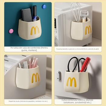 Raft magnetic exterior pentru frigider, organizator din plastic cu 6 etaje pentru bucătărie și hol
