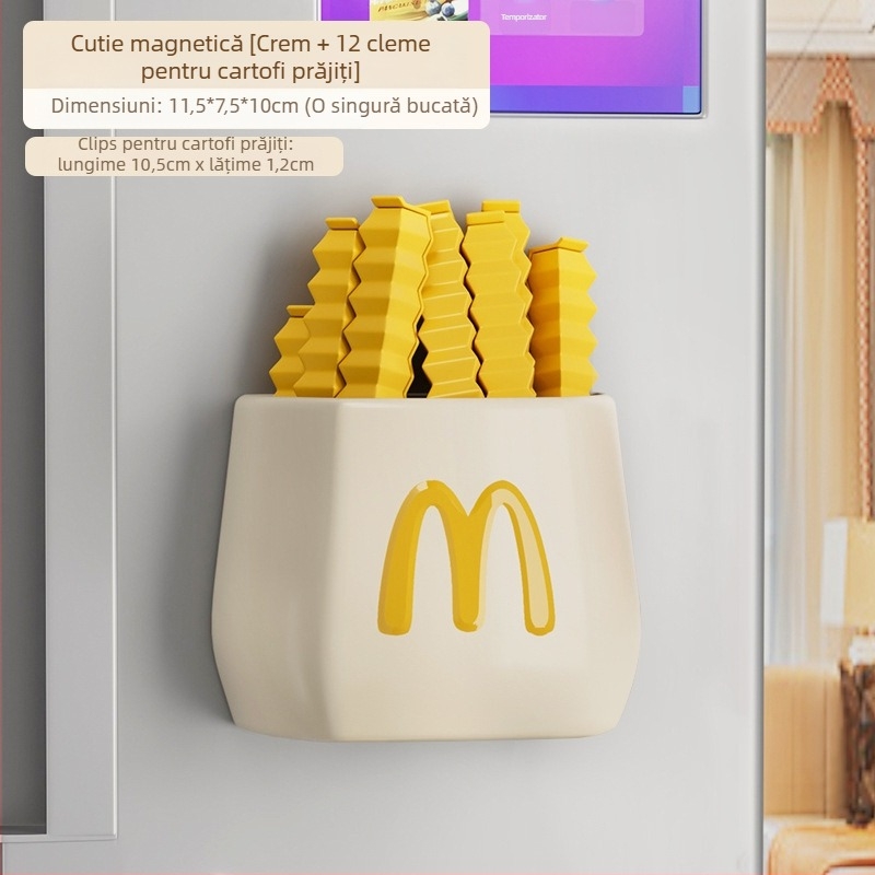 Raft magnetic exterior pentru frigider, organizator din plastic cu 6 etaje pentru bucătărie și hol