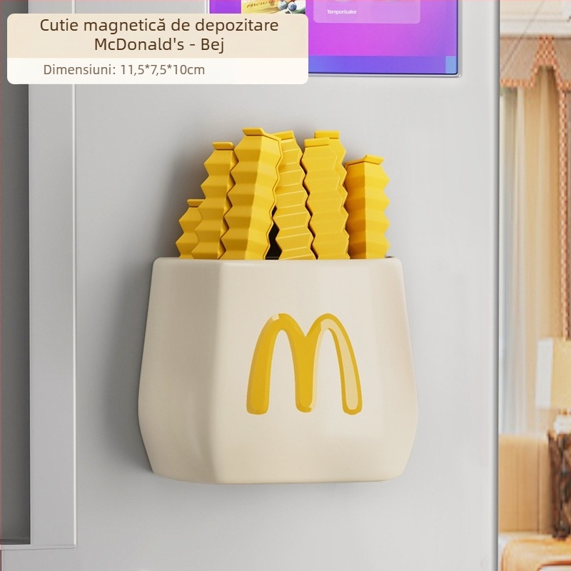 Raft magnetic exterior pentru frigider, organizator din plastic cu 6 etaje pentru bucătărie și hol