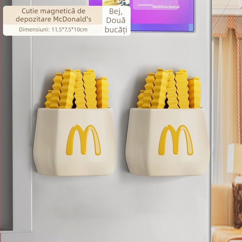 Raft magnetic exterior pentru frigider, organizator din plastic cu 6 etaje pentru bucătărie și hol