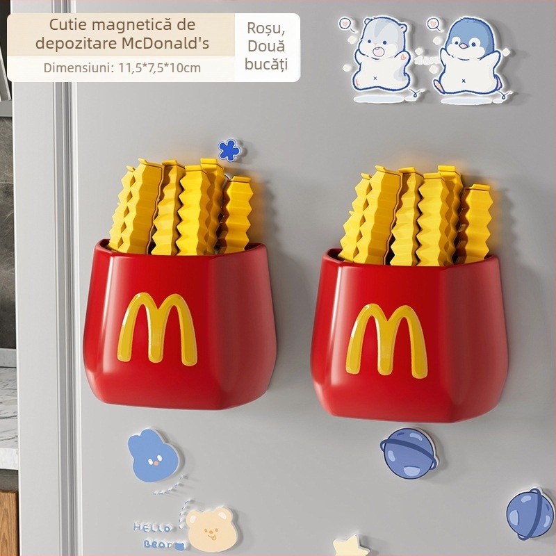 Raft magnetic exterior pentru frigider, organizator din plastic cu 6 etaje pentru bucătărie și hol