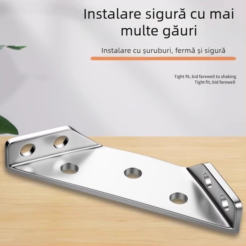 Suport colț din oțel inoxidabil, fixator 90° multifuncțional pentru dulapuri