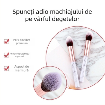 Pensulă mare pentru pudră, multifuncțională pentru corector, pudră și iluminator; portabilă, cu design într-o singură bucată pentru începători