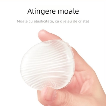 Puf transparent din silicon pentru BB cremă și fond de ten lichid – moale, confortabil, cu pernă de aer gelatinoasă, pentru aplicare umedă sau uscată