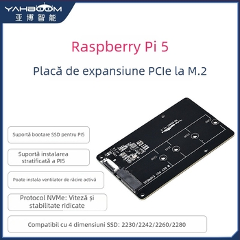 Placă de extindere PCIe către M.2 pentru Raspberry Pi 5, SSD NVMe