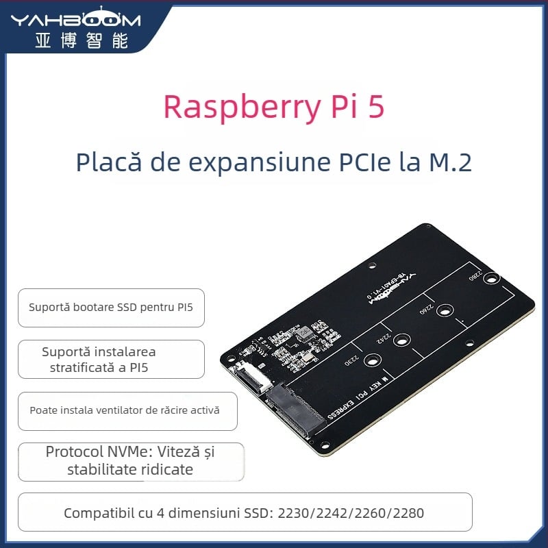 Placă de extindere PCIe către M.2 pentru Raspberry Pi 5, SSD NVMe