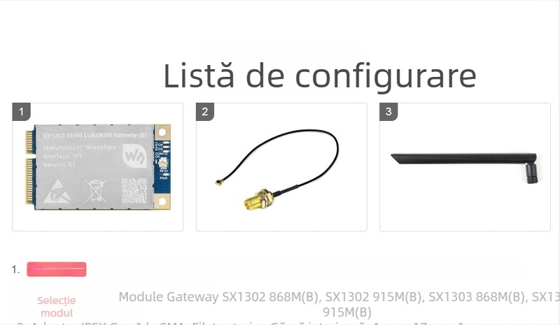 SX1302 868M LoRaWAN gateway modul – placă de extensie pentru Raspberry Pi, interfață Mini-PCIe standardă L76K
