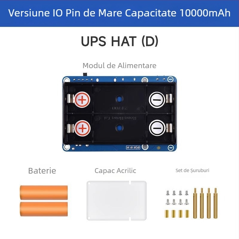 Modul UPS pentru Raspberry Pi, capacitate mare 21700, încărcare și descărcare simultane, ieșire 5V