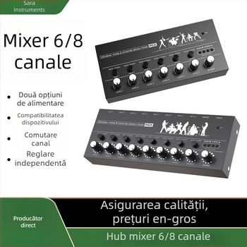 Mixer de sunet cu 6 și 8 canale, hub pentru instrumente, extensor, mini controler