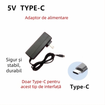 Adaptor de alimentare 5V/5A, 4A, 3A, 2A cu Type-C pentru Raspberry Pi 5 și lampă LED pentru plante de 25W