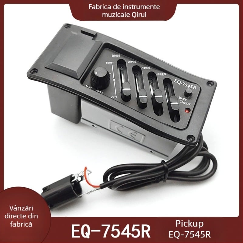 Pickup cu patru benzi, EQ-7545R preamplificator și egalizator pentru chitară folk acustică