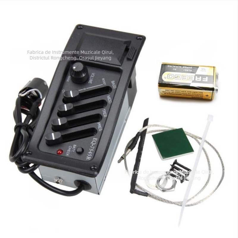 Pickup cu patru benzi, EQ-7545R preamplificator și egalizator pentru chitară folk acustică