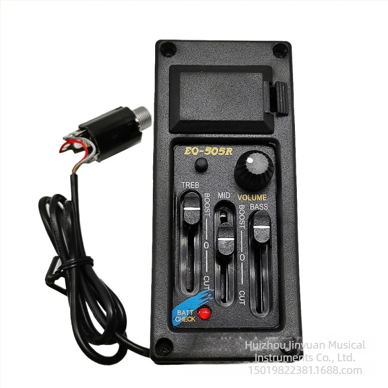 EQ-505R pickup activ cu 3 benzi pentru chitară acustică-electrică, jack de 6,35 mm