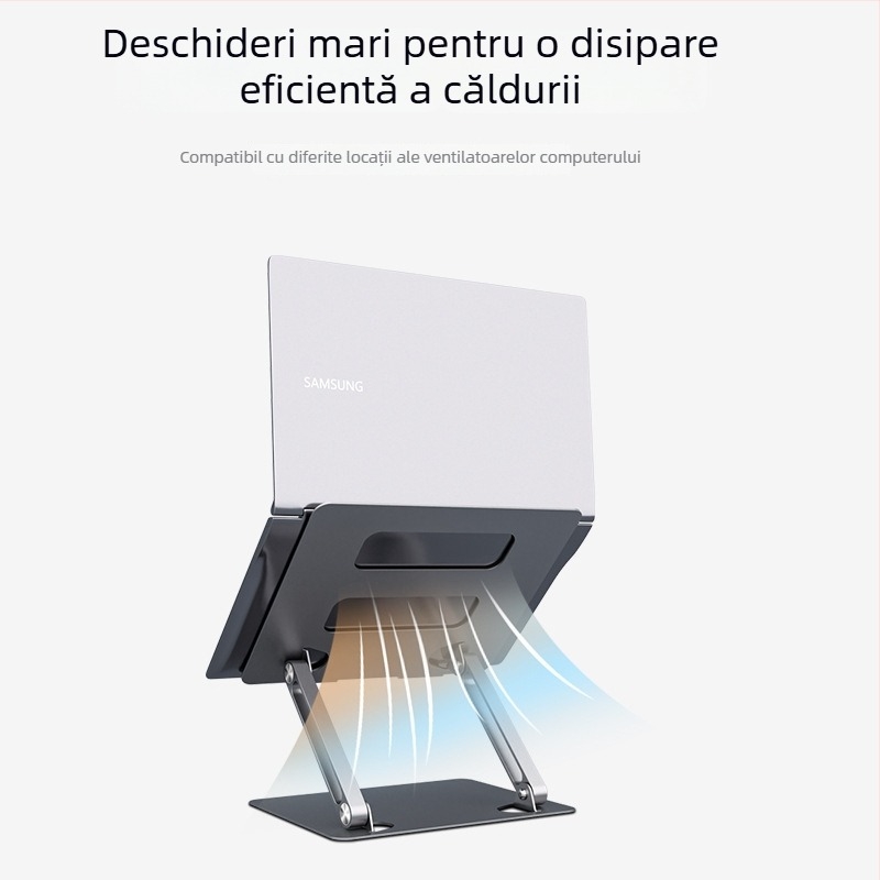 Metron Suport pliabil din aliaj de aluminiu pentru notebook și tabletă – suport de birou portabil
