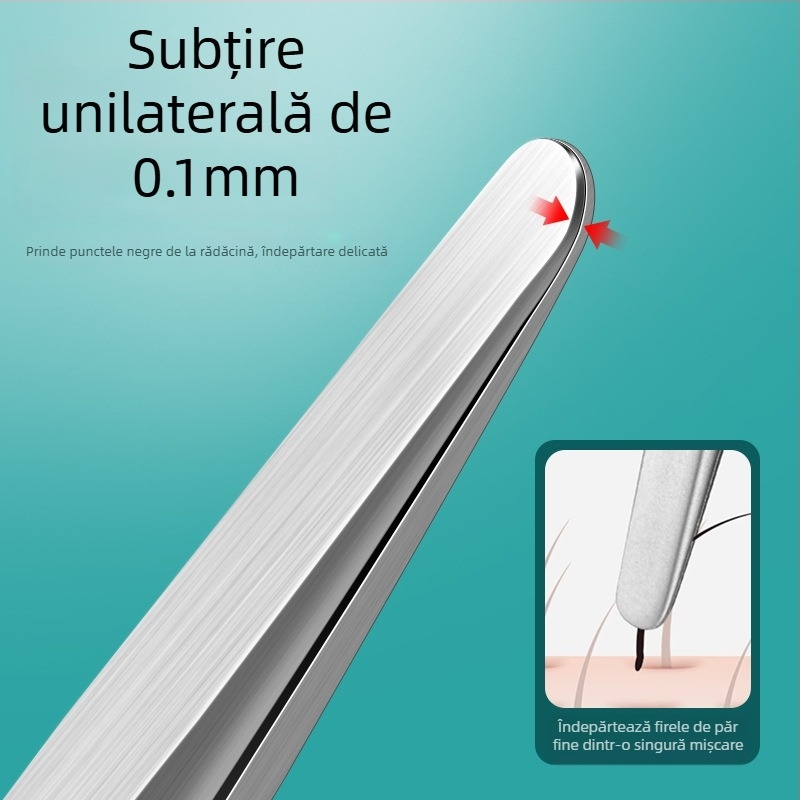 Diguang Clește ultra-subțire, cu vârf rotund, pentru eliminarea comedoanelor – extractor de comedoni, precizie profesională (oțel inoxidabil)