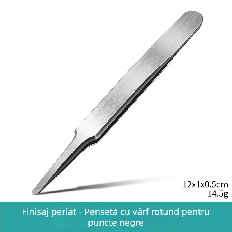 Diguang Clește ultra-subțire, cu vârf rotund, pentru eliminarea comedoanelor – extractor de comedoni, precizie profesională (oțel inoxidabil)