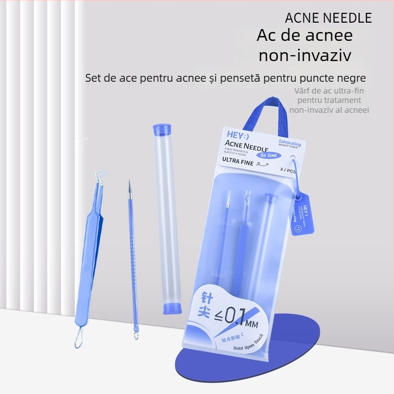 Set Marianne de ace pentru acnee și îndepărtare a punctelor negre – zonă T, instrument fără durere pentru eliminarea coșurilor, ace ultra-fine 9004