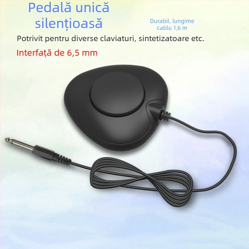 Pedal silențios pentru orgă electronică/tastatură, pedală MIDI cu interfață de 3,5 mm și jack de 6,5 mm