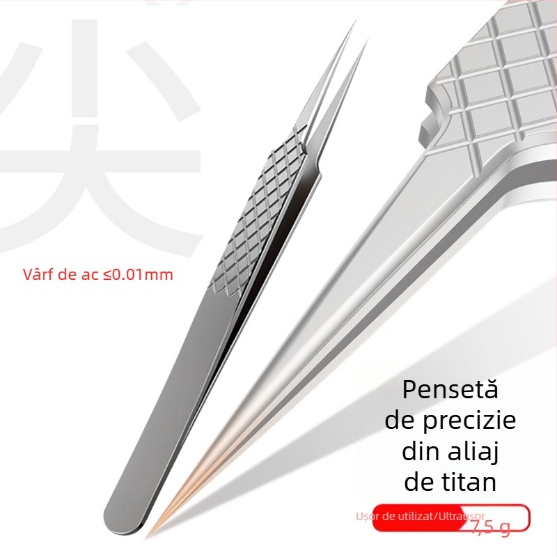 Set de clips pentru acnee din aliaj de titan, cu ac pentru acnee și clip pentru puncte negre din oțel inoxidabil – precizie înaltă